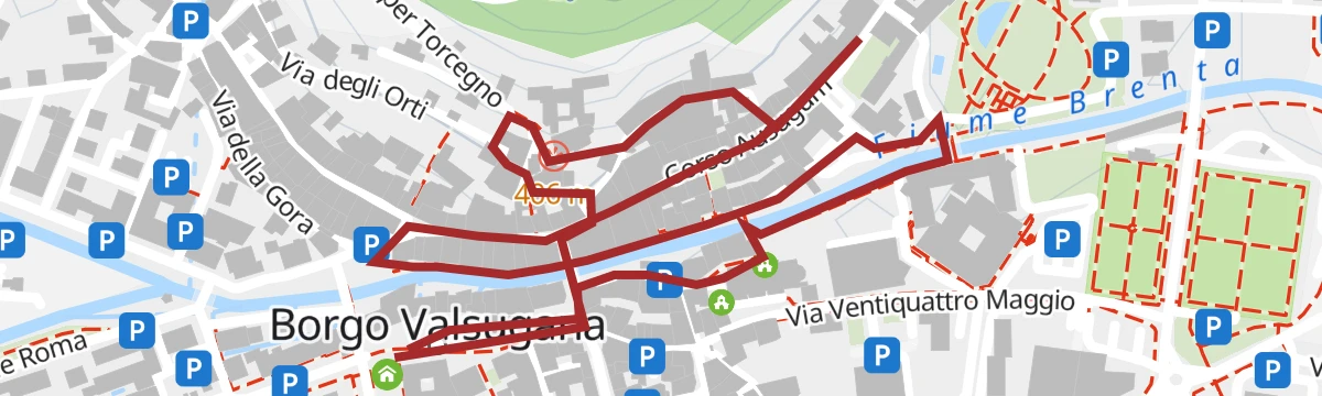 Route map: Walk - A stroll in the historical city centre of Borgo Valsugana